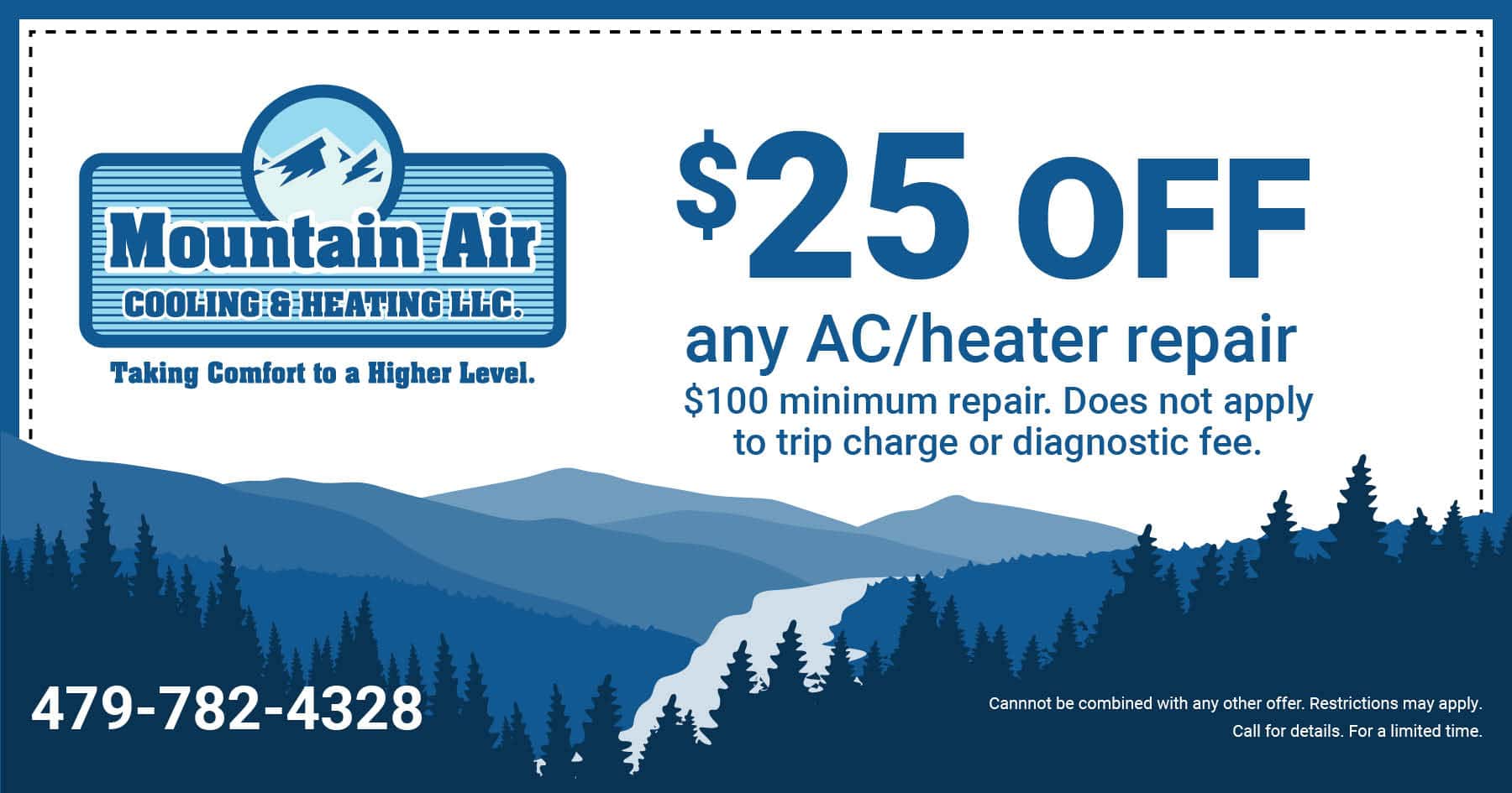  OFF any AC/heater repair 0 minimum repair. Does not apply to trip charge or diagnostic fee. Cannot be combined with any other offer. Restrictions may apply. Call for details. For a limited time.