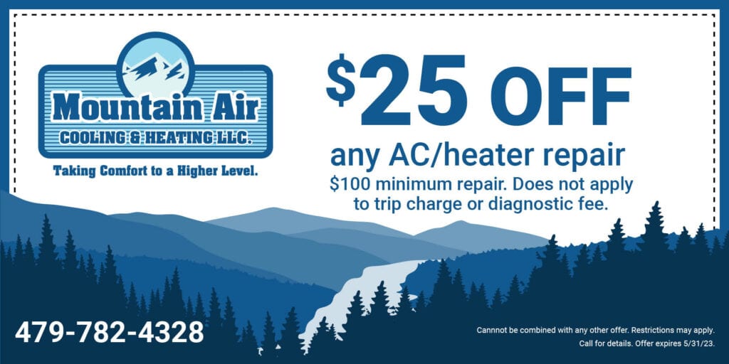 $25 OFF any AC/heater repair $100 minimum repair. Does not apply to trip charge or diagnostic fee. Cannot be combined with any other offer. Restrictions may apply. Call for details. Offer expires 5/31/23.
