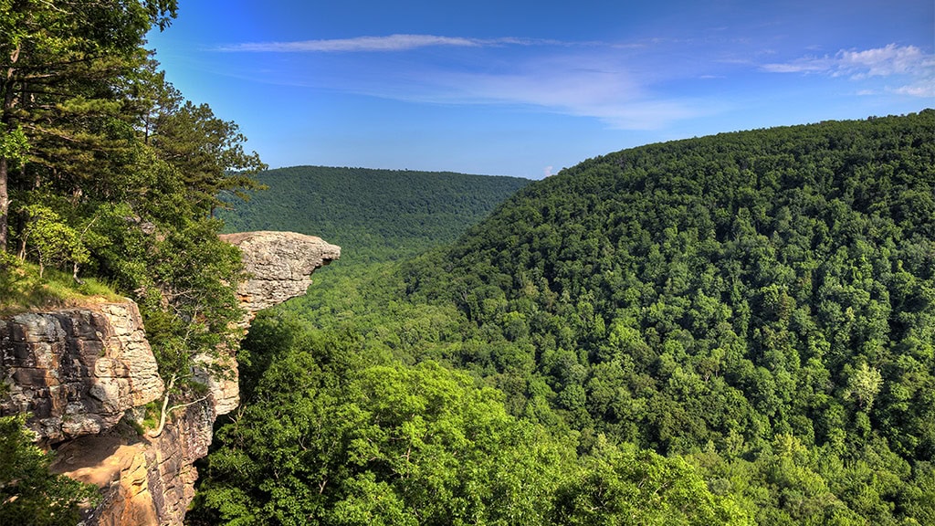 Whitaker's Point Trail in the Ozark Mountains.