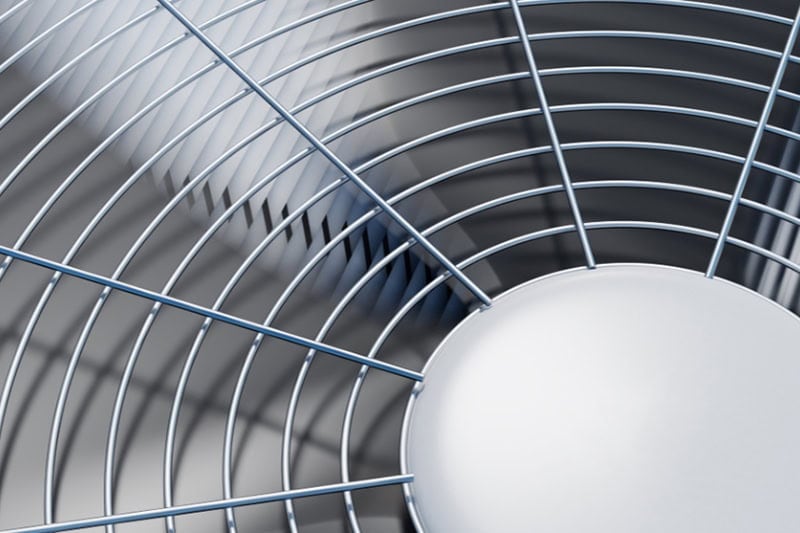 close-up of an air conditioner fan.
