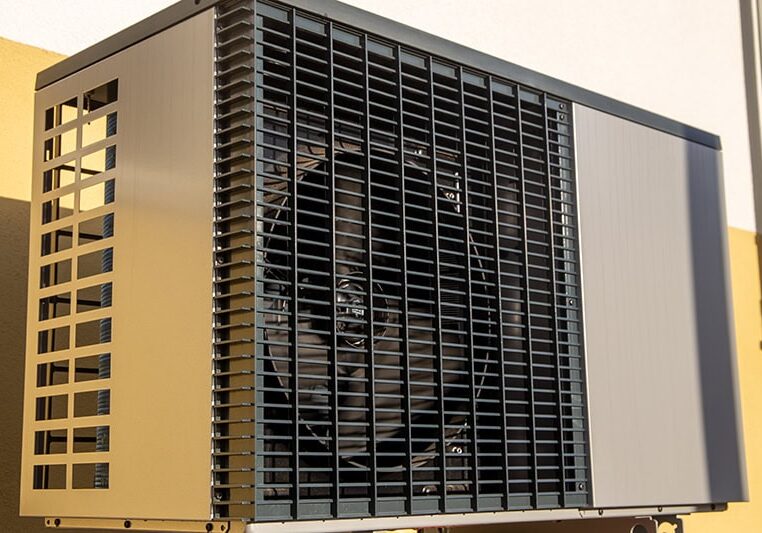 Air and water heat pump on a residential home